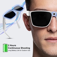 Lunettes Intelligentes Connectées pour Musique et Appels, Contrôle par Bouton Poussoir, Multi-Langues, Lunettes de Soleil Anti-UV, Vidéo HD, Extérieur, IA