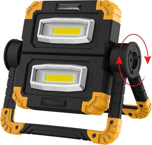 Rechargeable Flip <b>LED</b> Work <b>Light</b> COB Flashlight 360. Rotation 5 Modes Magnetic Base 3000mAh Battery for WADE-JS082 ABS Lamp Body - Product Image 1