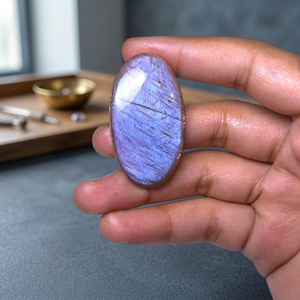 Piedra Lunar Africana Natural de Corte Ovalado, Acabado de Alta Calidad, Material de Cristal para Joyería, Cambia de Color - Product Image 3
