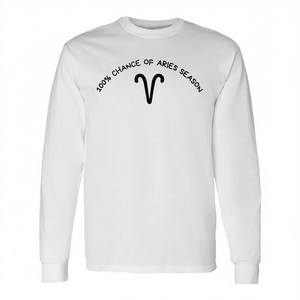 T-shirt à manches longues Aries Season 100 Chance Astrology Design - Product Image 2