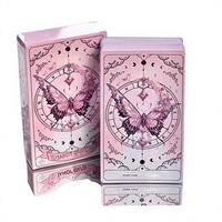 Jeu de tarot classique Rider-Waite pour débutants, 78 cartes, design papillon rose, cartes de tarot en papier