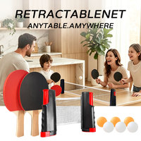 SHINEWELL Ensemble d'équipement de tennis de table professionnel écologique, raquette de ping-pong en plastique réglable portable, filets rétractables
