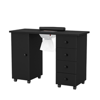 Art Station Mobilier de salon professionnel en verre moderne Bureau de manucure Table à ongles avec dépoussiéreur