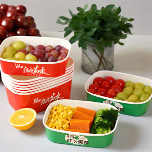 Tazón Rectangular Desechable de Papel para Ensaladas y Poke, Personalizado al por Mayor de Fábrica, de Grado Alimenticio para Llevar - Product Image 5