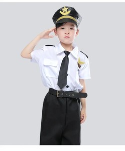 ชุดเครื่องแบบกัปตันสายการบินสำหรับเด็กผู้ชาย ชุดนักบินสีขาว หมวกทรงสูง กางเกงขายาว สำหรับวันฮาโลวีน - Product Image 3