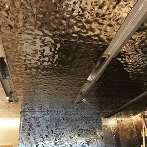 Emboss Metalen Scherm Mesh Plafond Mount Water Stijl Rimpel Metalen Gereflecteerd Plafond Gehamerd Moderne Plafond Pop