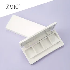 सफेद आईशैडो पैलेट पैकेजिंग आयताकार आकार 4 रंग चौकोर पैन चुंबकीय आईशैडो पैलेट निर्माता दर्पण के साथ
