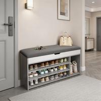 Meuble de salon moderne en bois avec banc et rangement pour chaussures