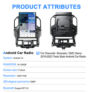 Autoradio Android pour voiture, écran vertical IPS 15,6 pouces, DSP, GPS, navigation, audio de voiture, CarPlay, Chevrolet Silverado/GMC Sierra - Product Image 1