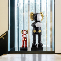 Brique d'ours de bande dessinée célèbre en fibre de verre galvanisée personnalisée avec sculpture en plaque pour décoration commerciale intérieure/extérieure