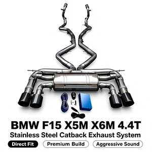 ชุดท่อไอเสีย Vortex Premium Full Exhaust สำหรับ BMW X5M X6M F15 F16 S63 V8 แบบมีวาล์ว พร้อมท่อ Catback และท่อหน้า ชุดอุปกรณ์ปรับแต่งสมรรถนะ - Product Image 1