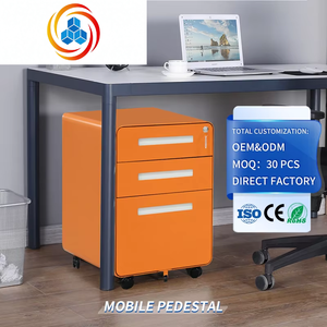 Armoire de classement mobile à 3 tiroirs avec serrure, armoire de rangement roulante en métal à placer sous le bureau, conception anti-basculement et entièrement assemblée - Product Image 1