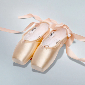 Baifa Flesh Pink Satin Pointe Shoes With <b>Ribbon</b> Flat Ballet Slippers For Women Dance Training High Quality Satin Low MOQ OEM ODM - Product Image 3