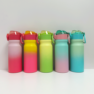 18oz-550ml gradient stainless steel water <b>bottle</b> with straw custom tumbler 18/10 stainless steel water <b>bottle</b> - Product Image 1