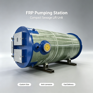 Station <span class=keywords><strong>de</strong></span> pompage préfabriquée intégrée, système <span class=keywords><strong>de</strong></span> levage des eaux usées à haute efficacité avec réservoir GRP pour usage municipal - Product Image 1