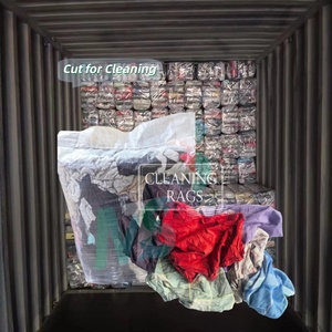 Trapos de algodón suaves y absorbentes de 35-55 cm, trapos de limpieza de algodón en fardos de 10 kg, trapos industriales de algodón para limpiar, trapos de camiseta cortados. - Product Image 1