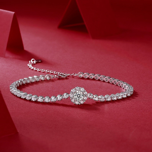 Bracelet Tennis Moissanite Viral 2026 en Argent 925, 0.5ct, Testeur <span class=keywords><strong>de</strong></span> Diamant Inclus, Moissanite VVS D et Zircon Cubique, Bracelet Iced Out - Product Image 1