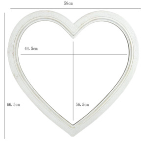 European Retro White Wooden Photo <b>Frame</b> Heart Shape Ornate Tabletop Decor Venue Prop DIY Home Decoration - Product Image 5
