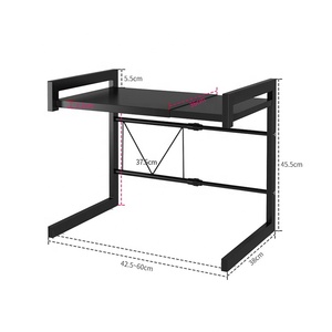 Support de four à <span class=keywords><strong>micro</strong></span>-ondes télescopique rétractable en métal à double couche, organisateur de <span class=keywords><strong>cuisine</strong></span>, rangement pour couverts, étagère - Product Image 5