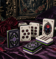 2026 Originality Ensemble de Mahjong Américain 160 Tuiles Acryliques Premium Thème Gothique Crâne d'Halloween Jeu de Table pour 4 Joueurs Prêt à Expédier