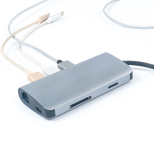 8 en 1 <span class=keywords><strong>hub</strong></span> usb 3,1 de tipo c adaptador HD-MI + RJ45 Gigabit Ethernet + USB 3,0 + USB-C + SD/TF tarjeta <span class=keywords><strong>para</strong></span> el nuevo <span class=keywords><strong>Macbook</strong></span> <span class=keywords><strong>Pro</strong></span> - Product Image 3