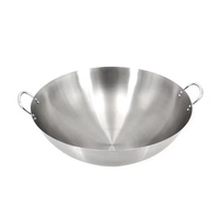 Grand pot commercial 30cm-80cm Wok en acier inoxydable transfrontalier avec double oreille manche en bois fond épaissi
