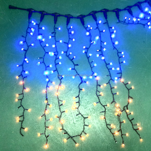 Exterior de alta calidad 2025 gran oferta Cable de goma IP67 Led ventana cortina Cadena de luz con Flash Led cortina luces de Navidad - Product Image 1
