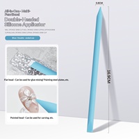Bâtonnet de mélange multifonctionnel en silicone à double tête, texture douce, applicateur de gel pour nail art et racloir