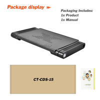 Support de refroidissement portable et pliable en alliage d'aluminium pour ordinateur portable avec ventilateur USB et plateau pour souris, idéal pour la maison et le bureau