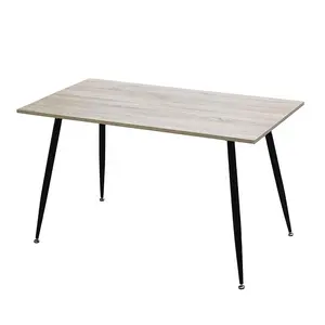 Chinesische Fabrik verkauft benutzer definierte moderne leichte Luxus Metall beine Holz Tischplatte mittlere Dichte Faserplatte Tisch zum Verkauf