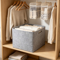 Panier de rangement pliable en feutre écologique moderne pour la maison et la lessive, design cube 33x33x33cm