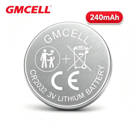 Vente en gros d'usine, piles bouton au lithium GMCELL CR2032 CR2450 3V 600mAh, télécommande personnalisée pour jouets
