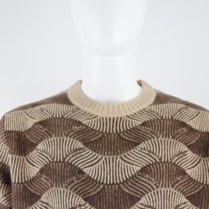 Oem Unique Wave Pattern Round Neck Pull tricoté pour hommes 100% Pull en <span class=keywords><strong>laine</strong></span> - Product Image 4