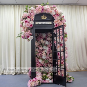 LFB1646 Ensemble <span class=keywords><strong>de</strong></span> cabines téléphoniques avec fleurs artificielles pour décoration <span class=keywords><strong>de</strong></span> mariage et <span class=keywords><strong>de</strong></span> salon d'hôtel. - Product Image 4