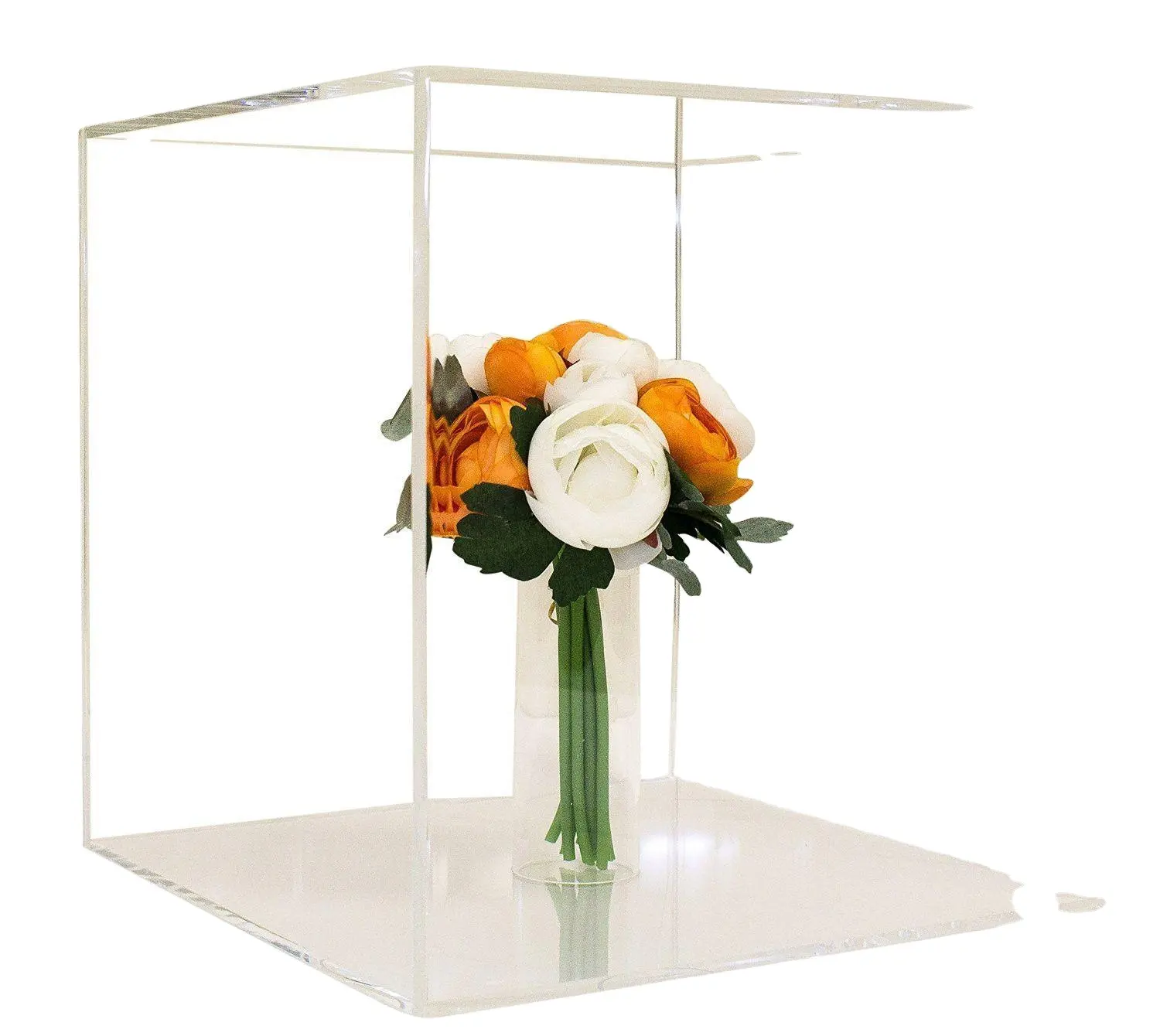 Acrylic plastic wedding flower bouquet boxes,bouquet holder case