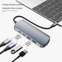 Hub USB-C 4 en 1 de Aleación de Aluminio, USB 3.2 Gen 2 10Gbps, Gris Plateado, 28 AWG, Garantía de 12 Meses, en Caja