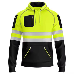 Sudadera CON CAPUCHA DE SEGURIDAD reflectante de alta visibilidad para hombres, ropa de trabajo de algodón personalizable, chaqueta de uniforme, calentador suave de seguridad - Product Image 6