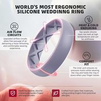 Bague en silicone unisexe ajustable, tendance, best-seller, avec texture intérieure ergonomique et design respirant, finition polie