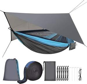 Nouvel arrivage de tente <span class=keywords><strong>hamac</strong></span> de camping en plein air portable avec bâche de pluie et <span class=keywords><strong>moustiquaire</strong></span> simple ou double sangles d'arbre durables - Product Image 1