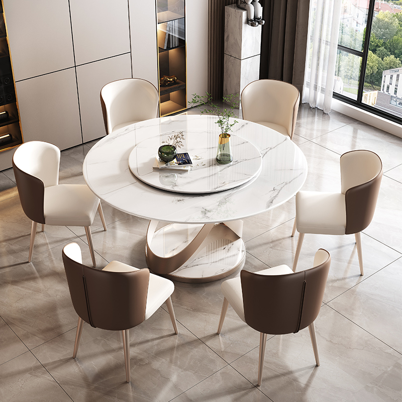 How to Choose a Dining Table Round Modern Rotatable Top Sintered Stone