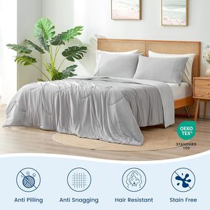 Edredón Refrigerante Tamaño Queen, Mantas Refrigerantes Ligeras Reversibles para Personas que Sienten Calor al Dormir <span class=keywords><strong>y</strong></span> Sudores Nocturnos, Gris Frío, Queen - Product Image 3