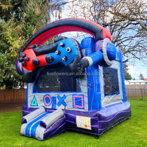Castillo Inflable <span class=keywords><strong>Retro</strong></span> para Juegos, Diseño de Control y Auriculares de Videojuegos para Niños, Ideal para <span class=keywords><strong>Alquiler</strong></span> en Fiestas - Product Image 1