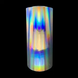 Silver Film Bopp Holographic Thermal Lamination Film Silver Color Rainbow Pattern