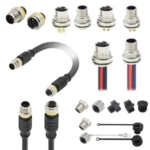Connector Manufacturer Aviation Male Female Plug Socket M12 Circular Connector 5 Pin L Coded Plastic Welding Connector Cable