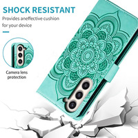 Étui de protection antichoc en PU+TPU à motif floral pour cartes de crédit, compatible avec 17 Pro