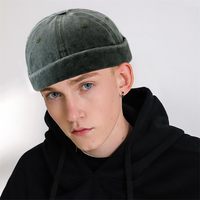 Casquette Docker sans visière en coton lavé Offre Spéciale JX Casquettes de baseball vintage sans bord avec logo personnalisé