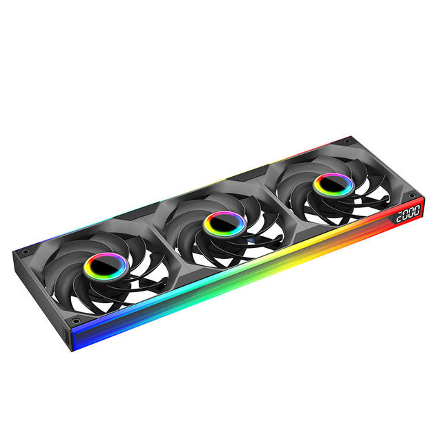Jungle Leopard ARGB Ball Bearing 360mm Infinite Mirror Light Plastic Computer Case Cooling Fan Silent PWM High Speed 66.6CFM