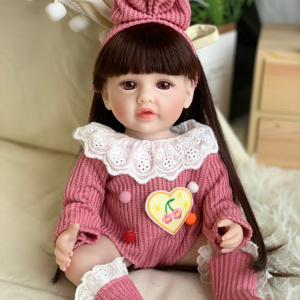 R&amp;B Wholesale Inch Bebek Kit Boneca <strong>Bambole</strong> Soft Elastic Black Dress Boy Drink <strong>Silicone</strong> Reborn Baby Dolls - Product Image 1