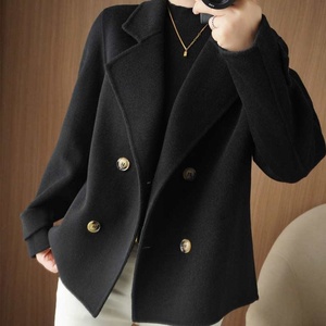 <span class=keywords><strong>Manteau</strong></span> en Laine pour <span class=keywords><strong>Femme</strong></span> <span class=keywords><strong>XL</strong></span> 2026 Style Court Automne <span class=keywords><strong>Hiver</strong></span> Coupe Ample Petites Silhouettes Boutons Double Boutonnage Teint Tendance - Product Image 3