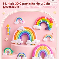 Adornos Decorativos para Pasteles con Diseño de Dibujos Animados de la Serie Arcoíris de Cumpleaños para Niños